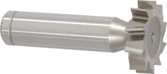 Made in USA - 1" Diam x 1/4" Face Width, Cobalt, 10 Teeth, Shank Connection Woodruff Keyseat Cutter - Uncoated, 2-1/4" OAL x 1/2" Shank, Staggered Teeth, ANSI 808, Old Standard 15 - Apex Tool & Supply