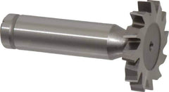 Made in USA - 1-1/4" Diam x 3/16" Face Width, Cobalt, 12 Teeth, Shank Connection Woodruff Keyseat Cutter - Uncoated, 2-3/16" OAL x 1/2" Shank, Staggered Teeth, ANSI 610, Old Standard 19 - Apex Tool & Supply