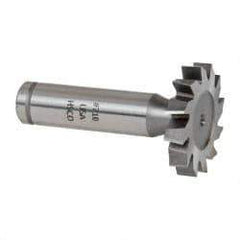 Made in USA - 1-1/4" Diam x 7/32" Face Width, Cobalt, 12 Teeth, Shank Connection Woodruff Keyseat Cutter - Uncoated, 2-7/32" OAL x 1/2" Shank, Staggered Teeth, ANSI 710, Old Standard 20 - Apex Tool & Supply