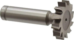 Made in USA - 1-1/4" Diam x 1/4" Face Width, Cobalt, 12 Teeth, Shank Connection Woodruff Keyseat Cutter - Uncoated, 2-1/4" OAL x 1/2" Shank, Staggered Teeth, ANSI 810, Old Standard 21 - Apex Tool & Supply