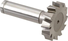 Made in USA - 1-3/8" Diam x 5/16" Face Width, Cobalt, 12 Teeth, Shank Connection Woodruff Keyseat Cutter - Uncoated, 2-5/16" OAL x 1/2" Shank, Staggered Teeth, ANSI 1011, Old Standard 23 - Apex Tool & Supply
