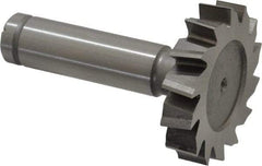 Made in USA - 1-1/2" Diam x 5/16" Face Width, Cobalt, 14 Teeth, Shank Connection Woodruff Keyseat Cutter - Uncoated, 2-5/16" OAL x 1/2" Shank, Staggered Teeth, ANSI 1012, Old Standard 25 - Apex Tool & Supply