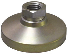 Gibraltar - 150 Lb Capacity, 10-32 Thread, 1/2" OAL, Steel Stud, Tapped Pivotal Socket Mount Leveling Pad - 3/4" Base Diam, Delrin Pad, 3/8" Hex - Apex Tool & Supply