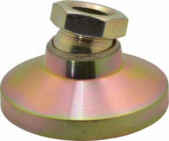 Gibraltar - 5000 Lb Capacity, 1/2-13 Thread, 1-1/8" OAL, Zinc Stud, Tapped Pivotal Socket Mount Leveling Mount - 1-7/8" Base Diam, Zinc Pad, 3/4" Hex - Apex Tool & Supply
