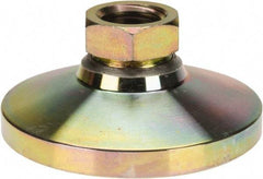 Gibraltar - 20000 Lb Capacity, 1-8 Thread, 1-7/8" OAL, Zinc Stud, Tapped Pivotal Socket Mount Leveling Mount - 4" Base Diam, Zinc Pad, 1-3/8" Hex - Apex Tool & Supply
