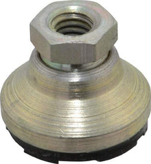 Gibraltar - 2800 Lb Capacity, 3/8-16 Thread, 7/8" OAL, Zinc Stud, Tapped Pivotal Socket Mount Leveling Mount - 1-1/4" Base Diam, Steel Pad, 5/8" Hex - Apex Tool & Supply