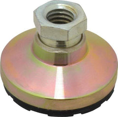 Gibraltar - 3750 Lb Capacity, 1/2-13 Thread, 1-1/8" OAL, Zinc Stud, Tapped Pivotal Socket Mount Leveling Mount - 1-7/8" Base Diam, Steel Pad, 3/4" Hex - Apex Tool & Supply