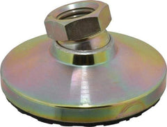 Gibraltar - 15000 Lb Capacity, 1-8 Thread, 1-7/8" OAL, Zinc Stud, Tapped Pivotal Socket Mount Leveling Mount - 4" Base Diam, Steel Pad, 1-3/8" Hex - Apex Tool & Supply