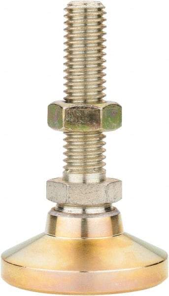 Gibraltar - 1/2-13 Bolt Thread, Studded Pivotal Stud Mount Leveling Pad & Mount - 5,000 Max Lb Capacity, 1-7/8" Base Diam - Apex Tool & Supply