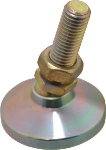 Gibraltar - 5/8-11 Bolt Thread, Studded Pivotal Stud Mount Leveling Pad & Mount - 6,000 Max Lb Capacity, 2-1/2" Base Diam - Apex Tool & Supply