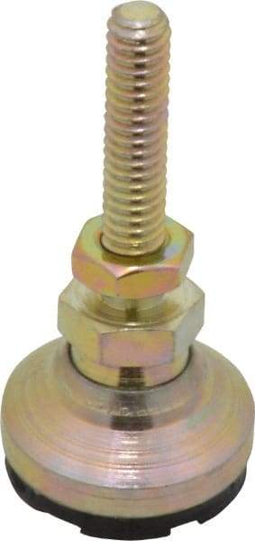 Gibraltar - 1/4-20 Bolt Thread, Studded Pivotal Stud Mount Leveling Pad & Mount - 200 Max Lb Capacity, 1" Base Diam - Apex Tool & Supply