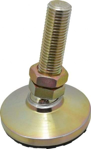 Gibraltar - 1-8 Bolt Thread, Studded Pivotal Stud Mount Leveling Pad & Mount - 2,000 Max Lb Capacity, 4" Base Diam - Apex Tool & Supply