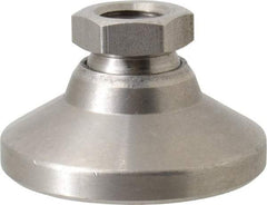Gibraltar - 5000 Lb Capacity, 1/2-13 Thread, 1-1/8" OAL, Stainless Steel Stud, Tapped Pivotal Socket Mount Leveling Mount - 1-7/8" Base Diam, Stainless Steel Pad, 3/4" Hex - Apex Tool & Supply