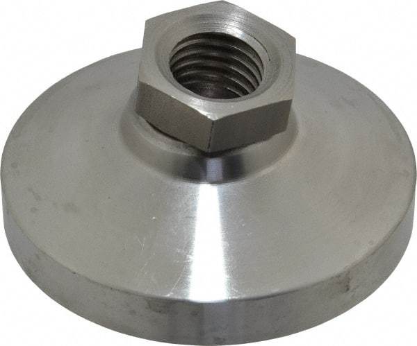 Gibraltar - 7400 Lb Capacity, 3/4-10 Thread, 1-1/2" OAL, Stainless Steel Stud, Tapped Pivotal Socket Mount Leveling Mount - 3" Base Diam, Stainless Steel Pad, 1-1/16" Hex - Apex Tool & Supply
