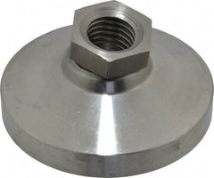 Gibraltar - 7400 Lb Capacity, 3/4-10 Thread, 1-1/2" OAL, Stainless Steel Stud, Tapped Pivotal Socket Mount Leveling Mount - 3" Base Diam, Stainless Steel Pad, 1-1/16" Hex - Apex Tool & Supply