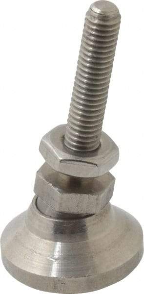 Gibraltar - 10-32 Bolt Thread, Studded Pivotal Stud Mount Leveling Pad & Mount - 700 Max Lb Capacity, 3/4" Base Diam - Apex Tool & Supply
