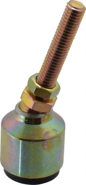 Gibraltar - 50 Lb Capacity, 3/8-16 Thread, 3-1/2" OAL, Zinc Stud, Studded Socket Mount Leveling Mount - 2" Stud Length, 1-1/4" Base Diam, Zinc Pad, 5/8" Hex - Apex Tool & Supply