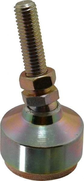 Gibraltar - 2400 Lb Capacity, 1/2-13 Thread, 3-3/4" OAL, Zinc Stud, Studded Socket Mount Leveling Mount - 2" Stud Length, 1-7/8" Base Diam, Zinc Pad, 3/4" Hex - Apex Tool & Supply