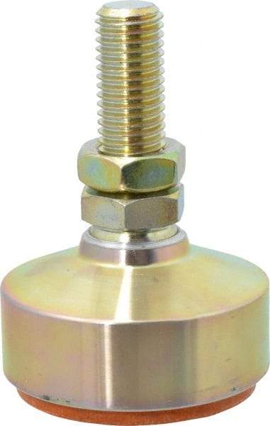 Gibraltar - 6500 Lb Capacity, 3/4-10 Thread, 4-1/8" OAL, Zinc Stud, Studded Socket Mount Leveling Mount - 2" Stud Length, 3" Base Diam, Zinc Pad, 1-1/16" Hex - Apex Tool & Supply