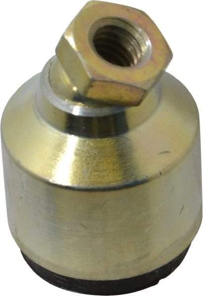 Gibraltar - 50 Lb Capacity, 3/8-16 Thread, 1-1/2" OAL, Zinc Stud, Tapped Socket Mount Leveling Pad - 1-1/4" Base Diam, Zinc Pad, 5/8" Hex - Apex Tool & Supply