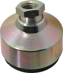 Gibraltar - 240 Lb Capacity, 1/2-13 Thread, 1-3/4" OAL, Zinc Stud, Tapped Socket Mount Leveling Pad - 1-7/8" Base Diam, Zinc Pad, 3/4" Hex - Apex Tool & Supply
