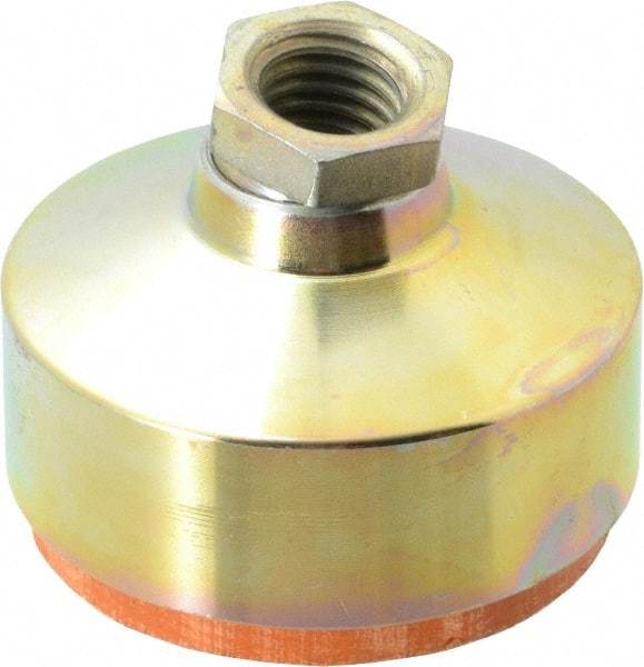 Gibraltar - 4400 Lb Capacity, 5/8-11 Thread, 1-7/8" OAL, Zinc Stud, Tapped Socket Mount Leveling Pad - 2-1/2" Base Diam, Zinc Pad, 7/8" Hex - Apex Tool & Supply