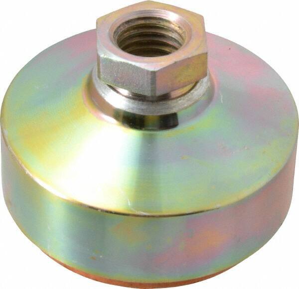 Gibraltar - 6500 Lb Capacity, 3/4-10 Thread, 2-1/8" OAL, Zinc Stud, Tapped Socket Mount Leveling Pad - 3" Base Diam, Zinc Pad, 1-1/16" Hex - Apex Tool & Supply