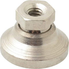 Gibraltar - 1000 Lb Capacity, 1/4-20 Thread, 45/64" OAL, Steel Stud, Tapped Pivotal Socket Mount Leveling Mount - 1" Base Diam, Steel Pad, 1/2" Hex - Apex Tool & Supply