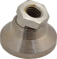 Gibraltar - 3750 Lb Capacity, 3/8-16 Thread, 7/8" OAL, Steel Stud, Tapped Pivotal Socket Mount Leveling Mount - 1-1/4" Base Diam, Steel Pad, 5/8" Hex - Apex Tool & Supply