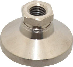 Gibraltar - 5000 Lb Capacity, 1/2-13 Thread, 1-1/8" OAL, Steel Stud, Tapped Pivotal Socket Mount Leveling Mount - 1-7/8" Base Diam, Steel Pad, 3/4" Hex - Apex Tool & Supply
