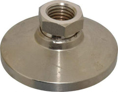 Gibraltar - 20000 Lb Capacity, 1-8 Thread, 1-7/8" OAL, Steel Stud, Tapped Pivotal Socket Mount Leveling Mount - 4" Base Diam, Steel Pad, 1-3/8" Hex - Apex Tool & Supply