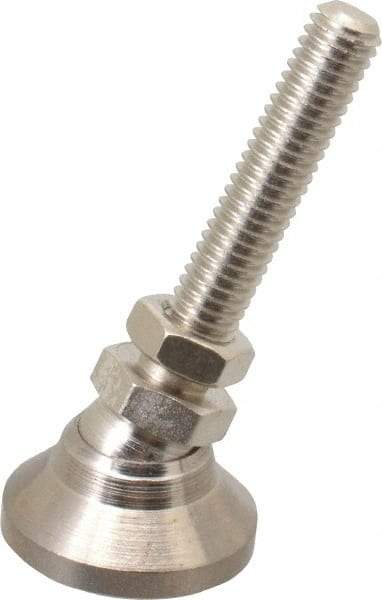Gibraltar - 3/8-16 Bolt Thread, Studded Pivotal Stud Mount Leveling Pad & Mount - 3,750 Max Lb Capacity, 1-1/4" Base Diam - Apex Tool & Supply