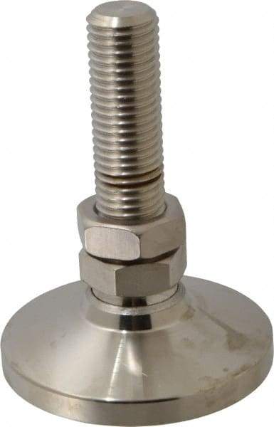 Gibraltar - 1-8 Bolt Thread, Studded Pivotal Stud Mount Leveling Pad & Mount - 22,000 Max Lb Capacity, 4" Base Diam - Apex Tool & Supply