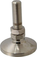 Gibraltar - 1-8 Bolt Thread, Studded Pivotal Stud Mount Leveling Pad & Mount - 22,000 Max Lb Capacity, 4" Base Diam - Apex Tool & Supply