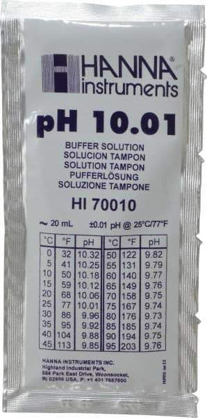 Hanna Instruments - 10.01% pH Range Buffer Pouch - 20 ml Pouches - Apex Tool & Supply