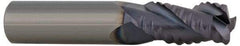 ProMax - 9/16" Diam, Coarse Pitch, 1-1/4" LOC, 4 Flute Solid Carbide 0.055-0.065" Corner Radius Roughing End Mill - TiCN Finish, 3-1/2" OAL, 9/16" Shank Diam, Single End, Centercutting, 30° Helix - Apex Tool & Supply