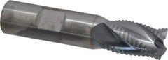 ProMax - 5/8" Diam, Coarse Pitch, 7/8" LOC, 4 Flute Solid Carbide 0.055-0.065" Corner Radius Roughing End Mill - TiCN Finish, 3" OAL, 5/8" Shank Diam, Single End, Centercutting, 30° Helix - Apex Tool & Supply