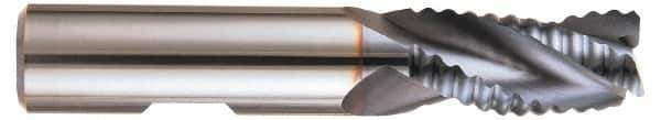 Kennametal - 1" Diam, Fine Pitch, 2-1/4" LOC, 3 Flute Solid Carbide Roughing Square End Mill - Uncoated, 5" OAL, 1" Shank Diam, Single End, Centercutting, 37° Helix - Apex Tool & Supply