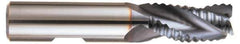 Kennametal - 1" Diam, Fine Pitch, 2-1/4" LOC, 3 Flute Solid Carbide Roughing Square End Mill - Uncoated, 5" OAL, 1" Shank Diam, Single End, Centercutting, 37° Helix - Apex Tool & Supply