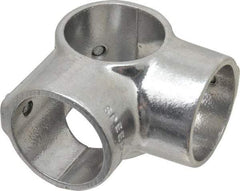 Hollaender - 1-1/2" Pipe, Side Outlet Tee-E, Aluminum Alloy Tee Pipe Rail Fitting - Bright Finish - Apex Tool & Supply