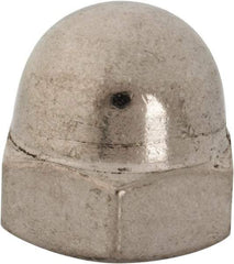 Value Collection - 7/16-14" UNC, 5/8" Width Across Flats, Uncoated, Stainless Steel Acorn Nut - 23/32" Overall Height, Grade 18-8 - Apex Tool & Supply