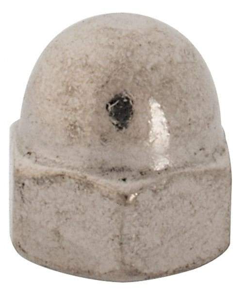 Value Collection - #10-24 UNC, 3/8" Width Across Flats, Uncoated, Stainless Steel Acorn Nut - 25/64" Overall Height, Grade 316 - Apex Tool & Supply