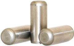 Value Collection - 4mm Diam x 30mm Pin Length 316 Stainless Steel Standard Dowel Pin - Bright Finish, 1 Rounded End - Apex Tool & Supply
