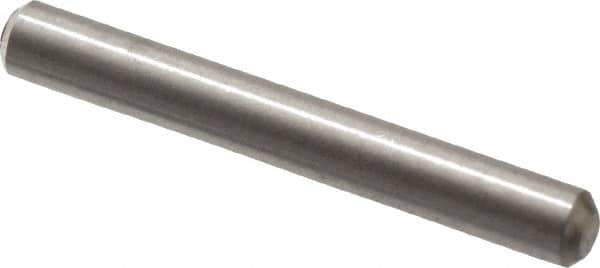Value Collection - 1/16" Diam x 1/2" Pin Length 316 Stainless Steel Standard Dowel Pin - Bright Finish, 2 Beveled End - Apex Tool & Supply