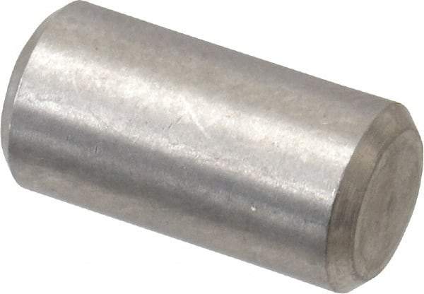Value Collection - 1/4" Diam x 1/2" Pin Length 316 Stainless Steel Standard Dowel Pin - Bright Finish, 2 Beveled End - Apex Tool & Supply