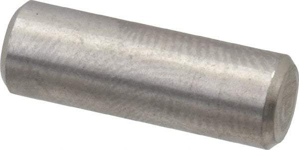 Value Collection - 1/4" Diam x 3/4" Pin Length 316 Stainless Steel Standard Dowel Pin - Bright Finish, 2 Beveled End - Apex Tool & Supply