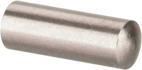 Value Collection - 3mm Diam x 8mm Pin Length 316 Stainless Steel Standard Dowel Pin - Bright Finish, 1 Rounded End - Apex Tool & Supply