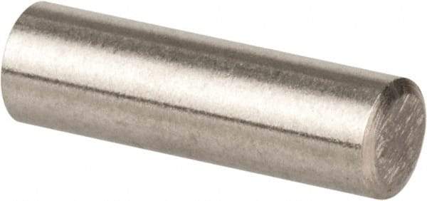 Value Collection - 3mm Diam x 10mm Pin Length 316 Stainless Steel Standard Dowel Pin - Bright Finish, 1 Rounded End - Apex Tool & Supply