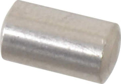 Value Collection - 5mm Diam x 8mm Pin Length 316 Stainless Steel Standard Dowel Pin - Bright Finish, 1 Rounded End - Apex Tool & Supply
