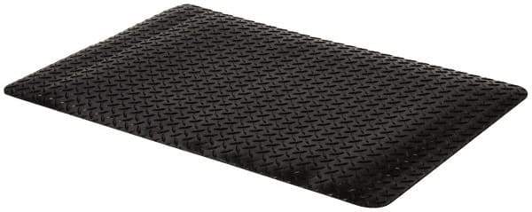 PRO-SAFE - 3' Long x 2' Wide, Dry Environment, Anti-Fatigue Matting - Black, Vinyl with Vinyl Sponge Base, Beveled on 4 Sides - Apex Tool & Supply